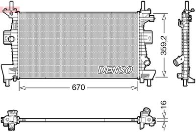 Радиатор, охлаждение двигателя DENSO DRM10114 для FORD GRAND