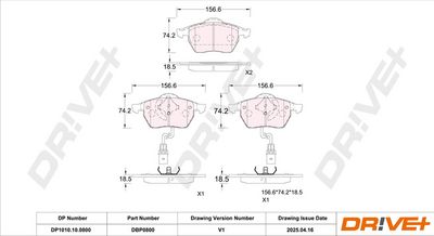 BREMSBELAGSATZ SCHEIBENBREMSE DR!VE+ DP1010100800 2