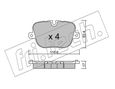 fri.tech. 854.0 Тормозные колодки и сигнализаторы  для LAND ROVER RANGE ROVER III (L322) 4.4 D 4x4