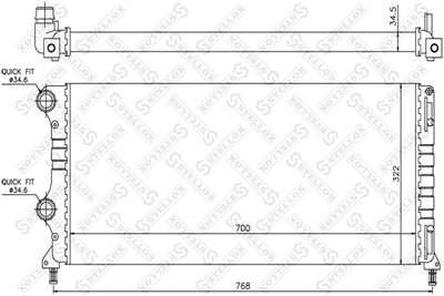 Радиатор, охлаждение двигателя STELLOX 10-25712-SX для FIAT DOBLO