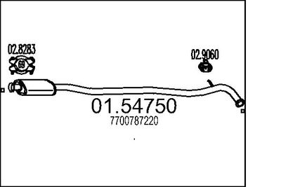 Tłumik środkowy MTS 01.54750