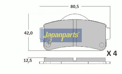 Sada brzdových doštičiek, kotúčová brzda JAPANPARTS PA-MC03