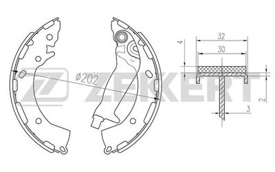 Комплект тормозных колодок ZEKKERT BK-4202 для HYUNDAI SOLARIS