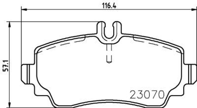 Комплект тормозных колодок, дисковый тормоз MINTEX MDB2643 для MERCEDES-BENZ VANEO