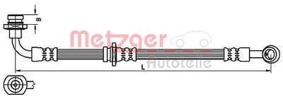 Тормозной шланг METZGER 4110529 для SUZUKI JIMNY