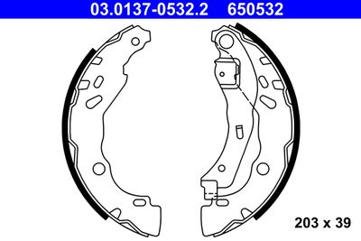 Комплект тормозных колодок ATE 03.0137-0532.2 для RENAULT SANDERO/STEPWAY