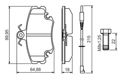 BOSCH 0 986 494 522 Комплект тормозных колодок, дисковый тормоз 