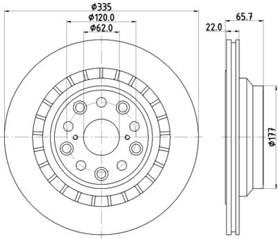 Тормозной диск HELLA 8DD 355 116-941 для LEXUS LS
