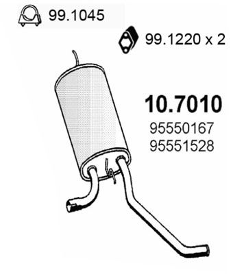 Глушитель выхлопных газов конечный ASSO 10.7010 для CITROËN GS