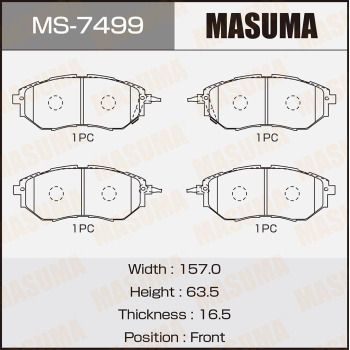 Комплект тормозных колодок MASUMA MS-7499 для SUBARU LEVORG