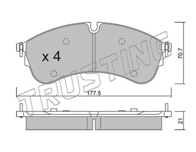Zestaw klocków hamulcowych, hamulce tarczowe TRUSTING 1174.0