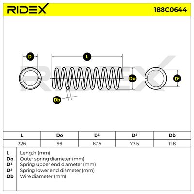 пружина за ходовата част RIDEX 188C0644