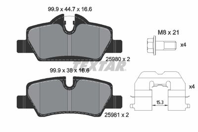 TEXTAR Bremsbelagsatz, Scheibenbremse Q+ (2598001)
