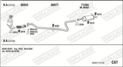 Изпускателна система WALKER MAH17318