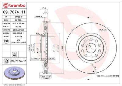 BREMSSCHEIBE BREMBO 09707411 1