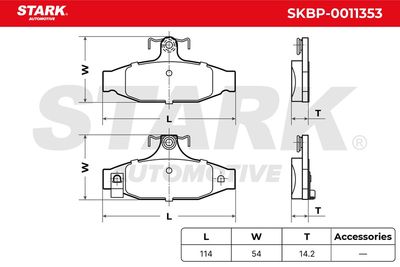 комплект спирачно феродо, дискови спирачки STARK SKBP-0011353