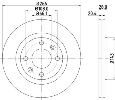 Тормозной диск HELLA 8DD 355 102-051 для CITROËN ZX