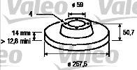 VALEO 186147 Тормозные диски  для FIAT CROMA (154_) 1900 Turbo D i.d. (154.LL, 154.PL)