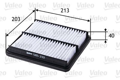 VALEO 585232 Воздушный фильтр  для DAEWOO LANOS (Деу Ланос)