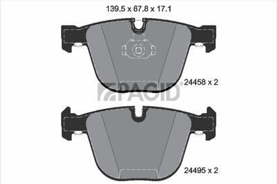 комплект спирачно феродо, дискови спирачки PAGID T1683N