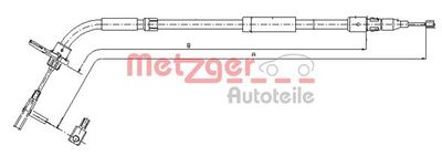 Тросик, cтояночный тормоз METZGER 10.9334 для MERCEDES-BENZ B-CLASS
