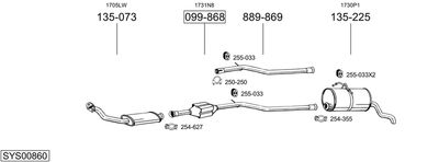 Układ wydechowy BOSAL SYS00860