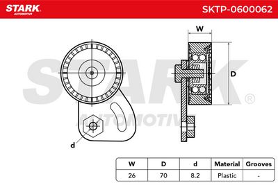 обтящна ролка, пистов ремък STARK SKTP-0600062