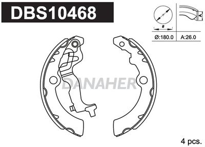 Комплект тормозных колодок DANAHER DBS10468 для SUZUKI ALTO