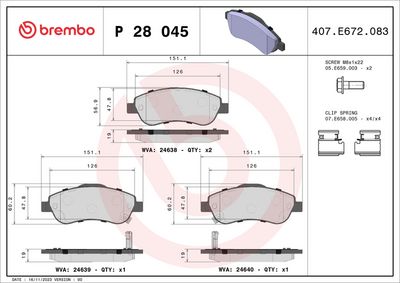 Brake Pad Set, disc brake P 28 045