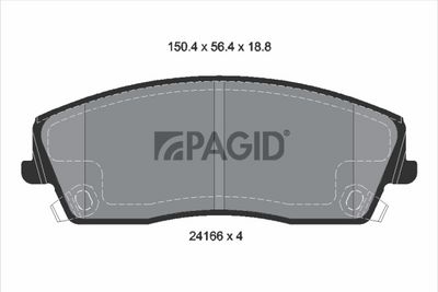 комплект спирачно феродо, дискови спирачки PAGID T1504N