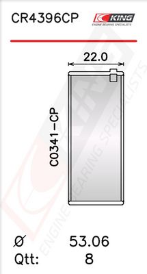 Черупка на биелен лагер KING CR4396CP0.5