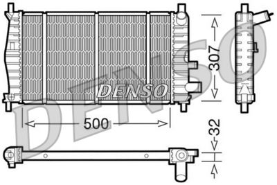 Радиатор, охлаждение двигателя DENSO DRM10042 для MAZDA 121