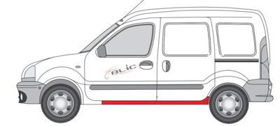 Dorpel aan autozijde Achter Links (met schuifdeur) past: RENAULT KANGOO I 08.98-01.08