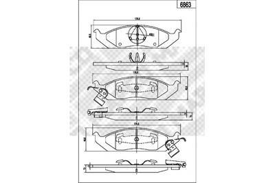 Комплект тормозных колодок, дисковый тормоз MAPCO 6863 для CHRYSLER STRATUS