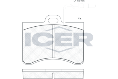 Комплект тормозных колодок, дисковый тормоз ICER 180175 для CITROËN SM