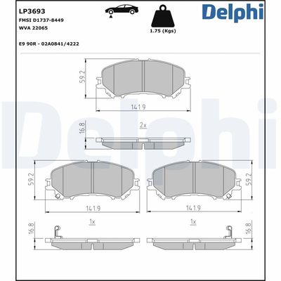 Brake Pad Set, disc brake LP3693