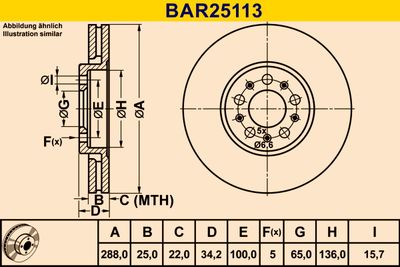 BARUM BAR25113 Гальмівні диски 