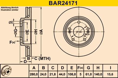 BARUM BAR24171 Гальмівні диски 