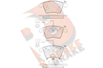 Комплект тормозных колодок, дисковый тормоз R BRAKE RB1777 для VW TOUAREG