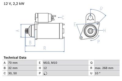 Startmotor BOSCH 0.986.025.540