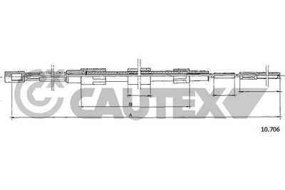 Тросик, cтояночный тормоз CAUTEX 763008 для VW TRANSPORTER