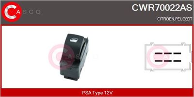 Выключатель, стеклолодъемник CASCO CWR70022AS для CITROËN C3
