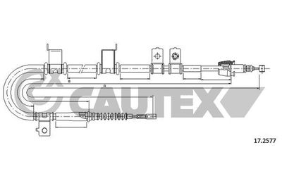 Тросик, cтояночный тормоз CAUTEX 761569 для HYUNDAI i30