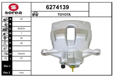 STARTCAR 6274139 Тормозной суппорт для TOYOTA C-HR (_X1_) 1.2 (NGX10_) STARTCAR 6274139 Тормозной суппорт для TOYOTA C-HR (_X1_) 1.2 (NGX10_)