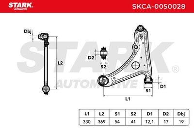 носач, окачване на колелата STARK SKCA-0050028