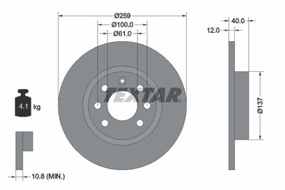 Тормозной диск TEXTAR 92050600 для VOLVO 480