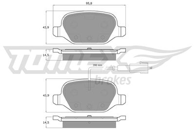 Комплект тормозных колодок, дисковый тормоз TOMEX Brakes TX 12-702 для ABARTH 500C