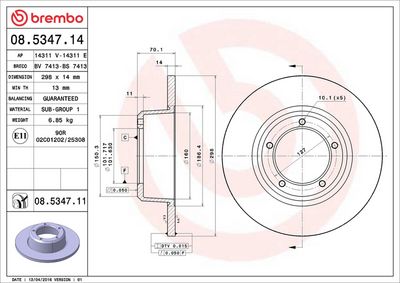 BREMSSCHEIBE BREMBO 08534711 1