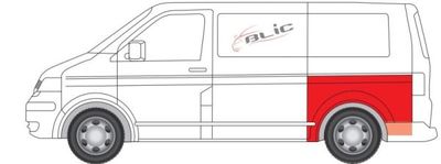 Achterspatbord Links (1/2 hoogte) past: VW TRANSPORTER T5 04.03-04.15