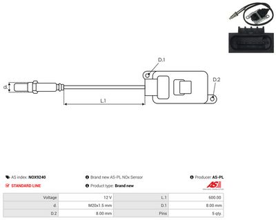 SENZOR NOX INJECTIE ADITIV AS-PL NOX9240 2